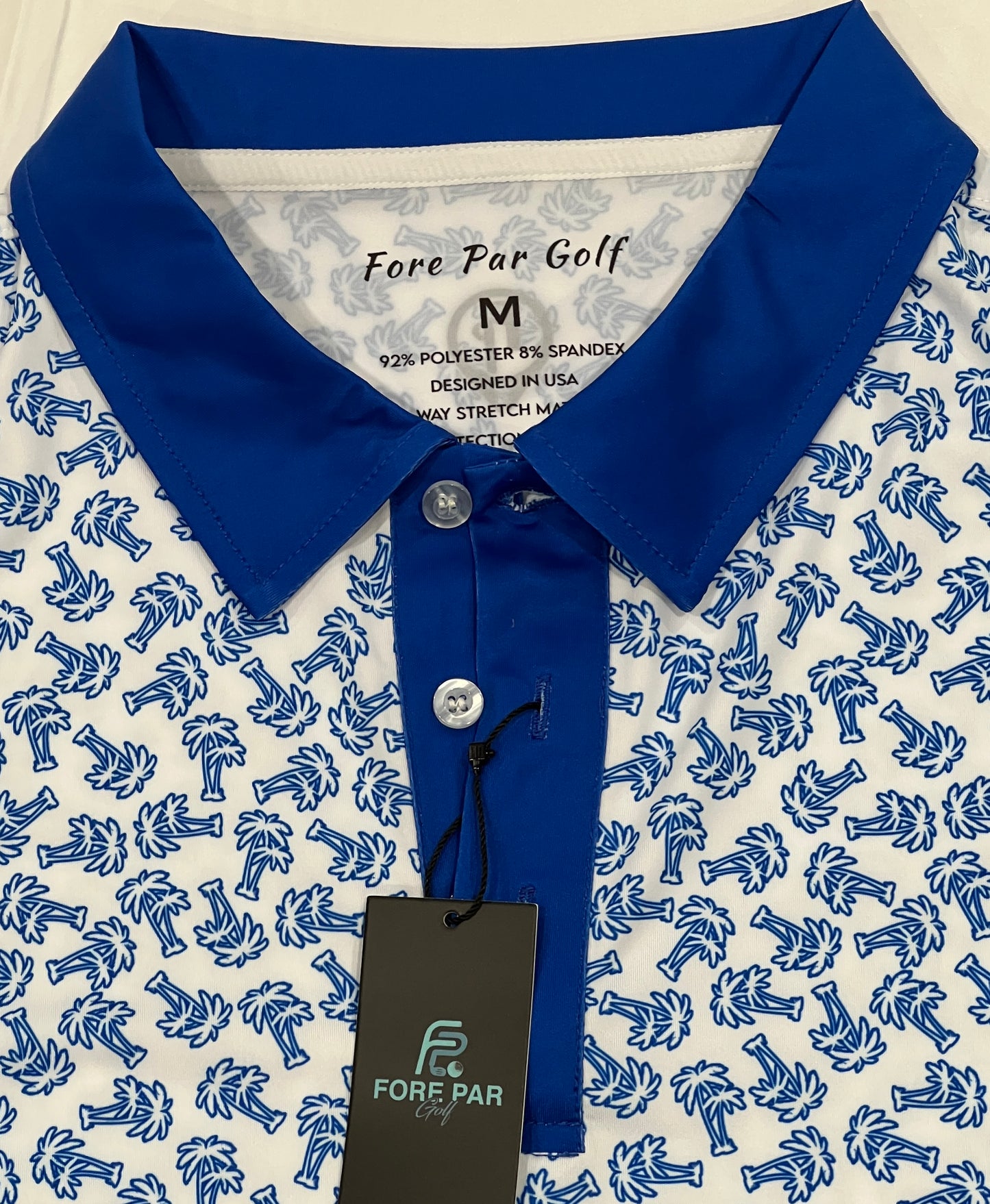 Fore Par Palm Tree Polo (Blue)