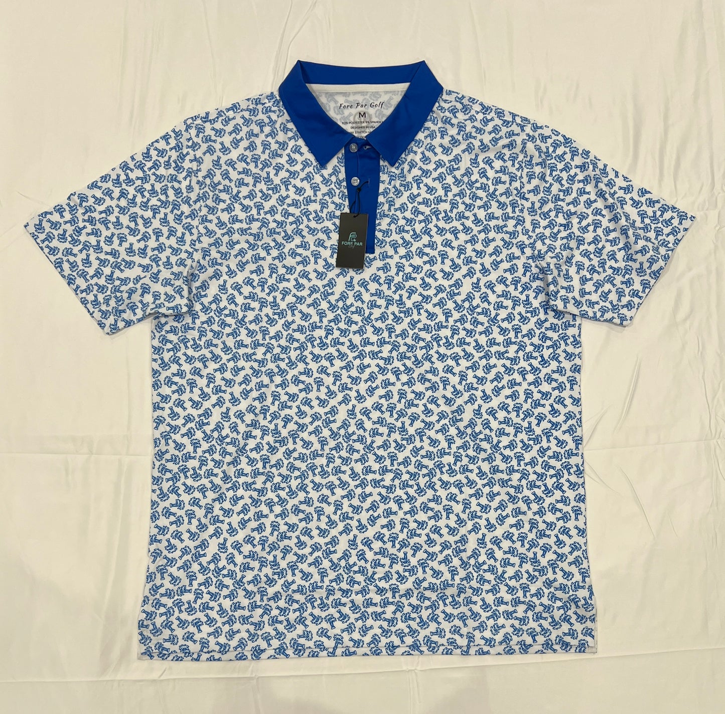 Fore Par Palm Tree Polo (Blue)