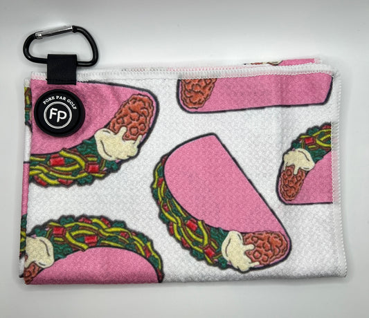 Pink Tacos Magnetic Golf Towel