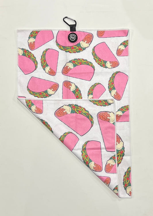 Pink Tacos Magnetic Golf Towel