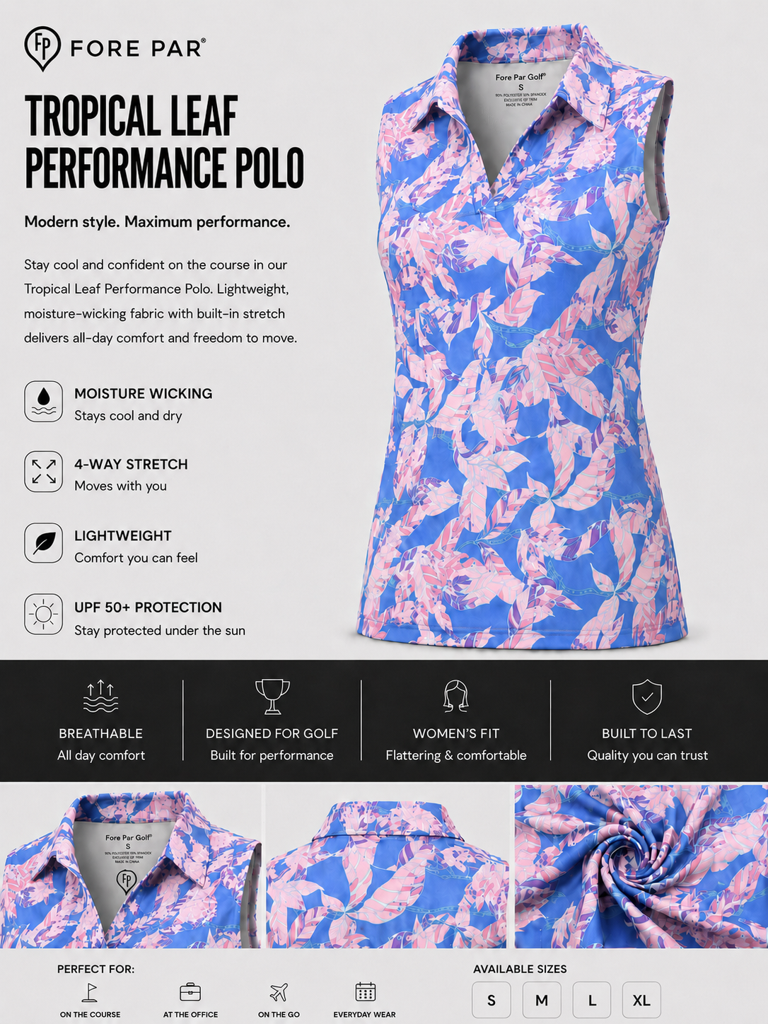 Woman’s sleeveless Floral Polo