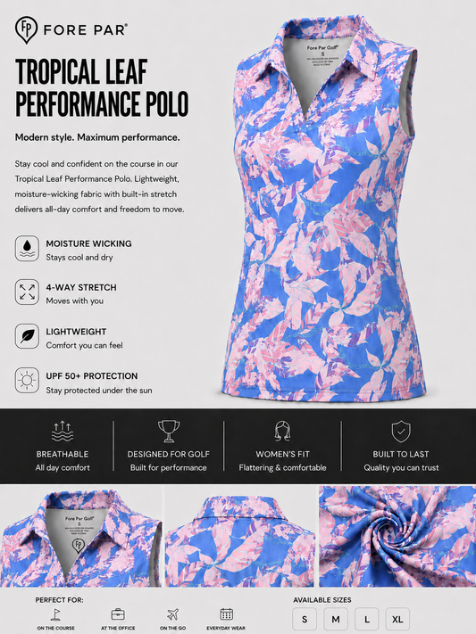 Woman’s sleeveless Floral Polo