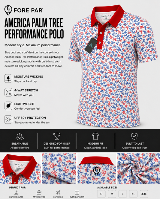 Fore Par Palm Tree Polo (Red)