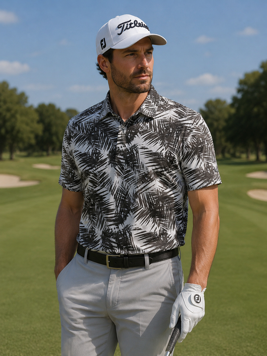 Tropical Floral Performance Polo