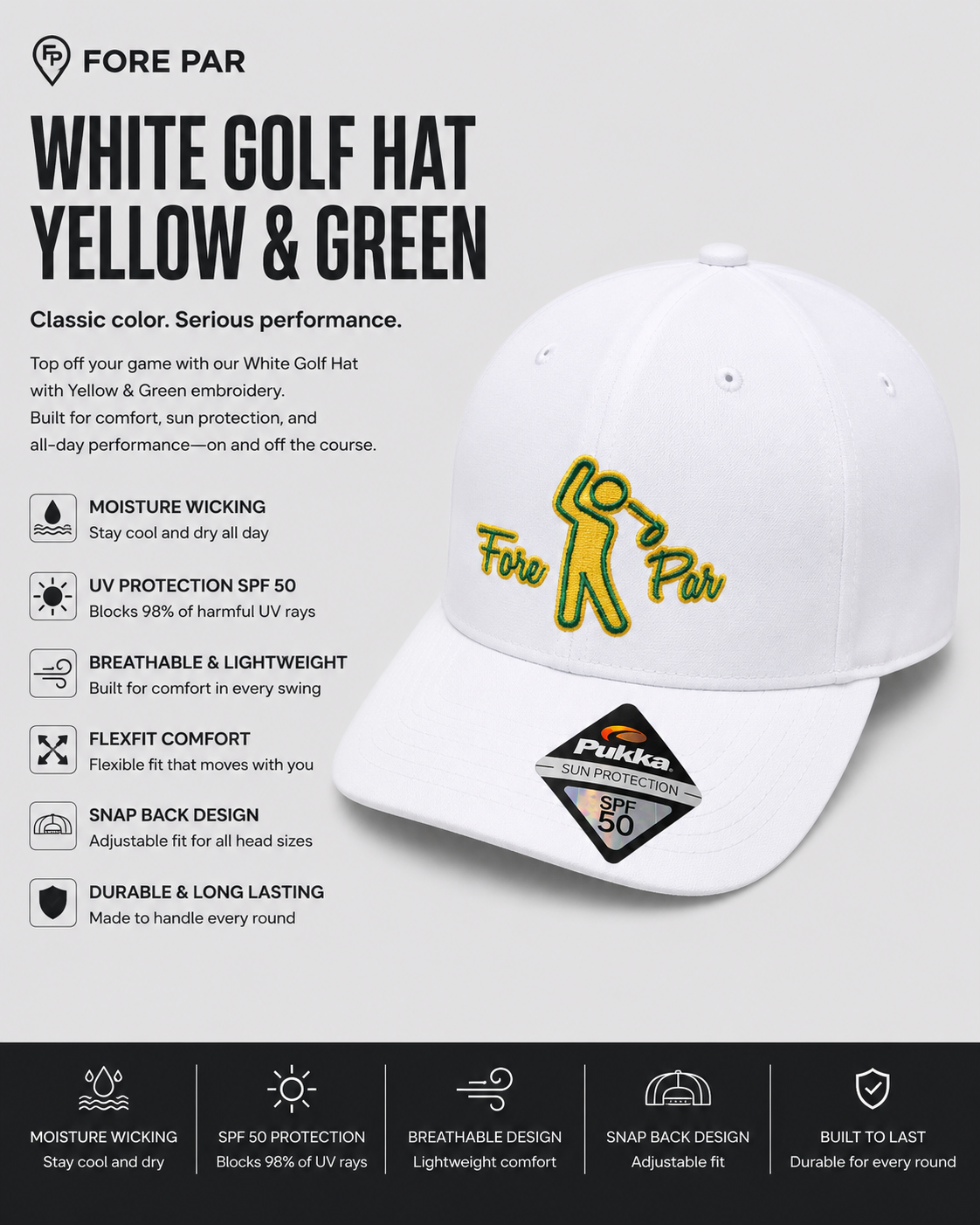 White w/ Green and Yellow Fore Par Swingman