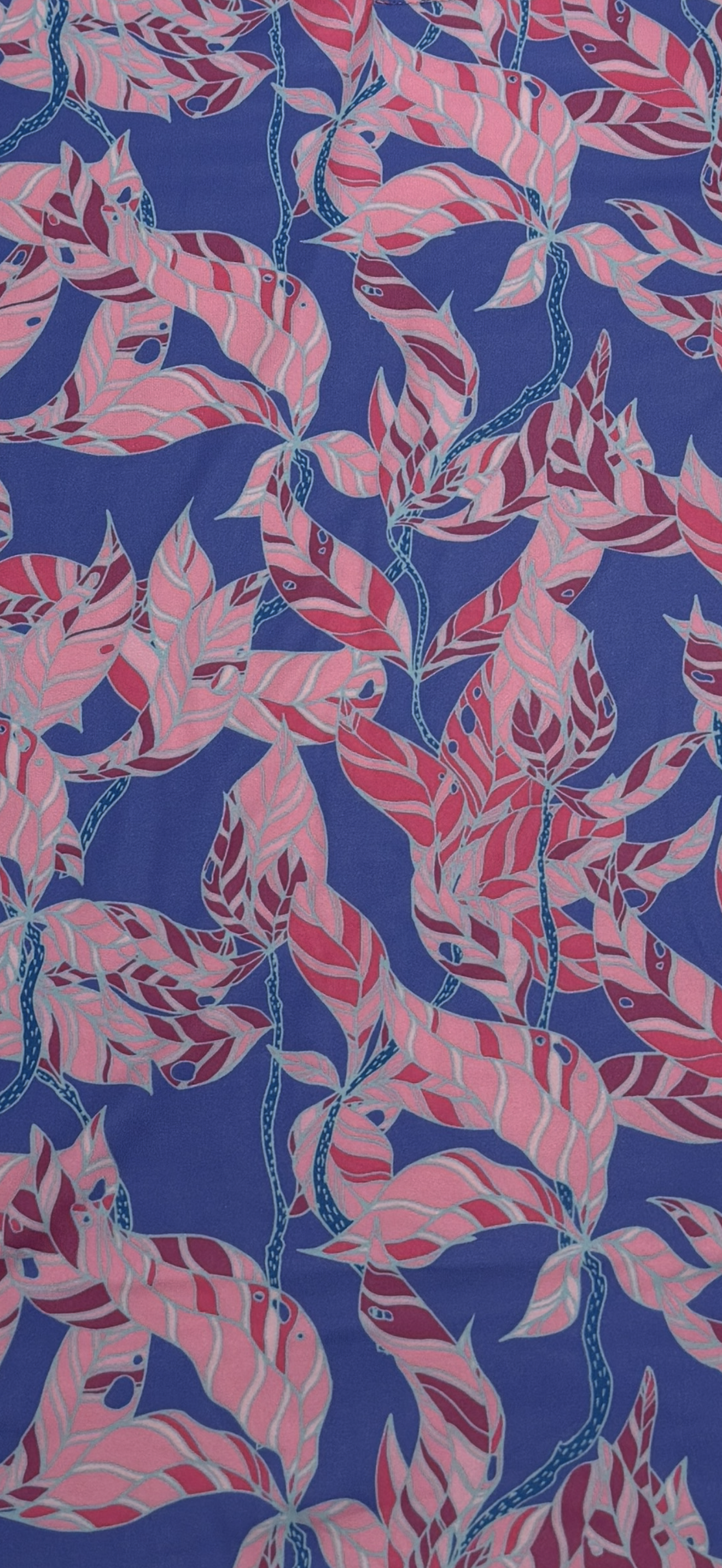 Pink & Blue Leaf Performance Polo