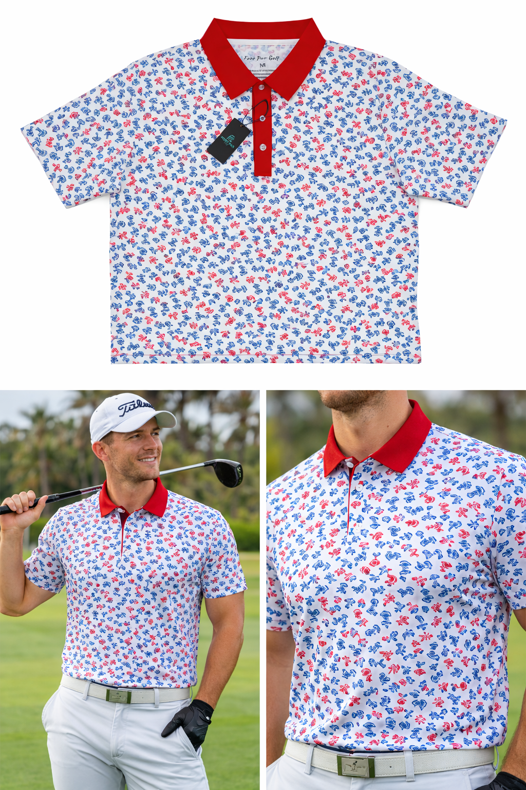 Fore Par Palm Tree Polo (Red)