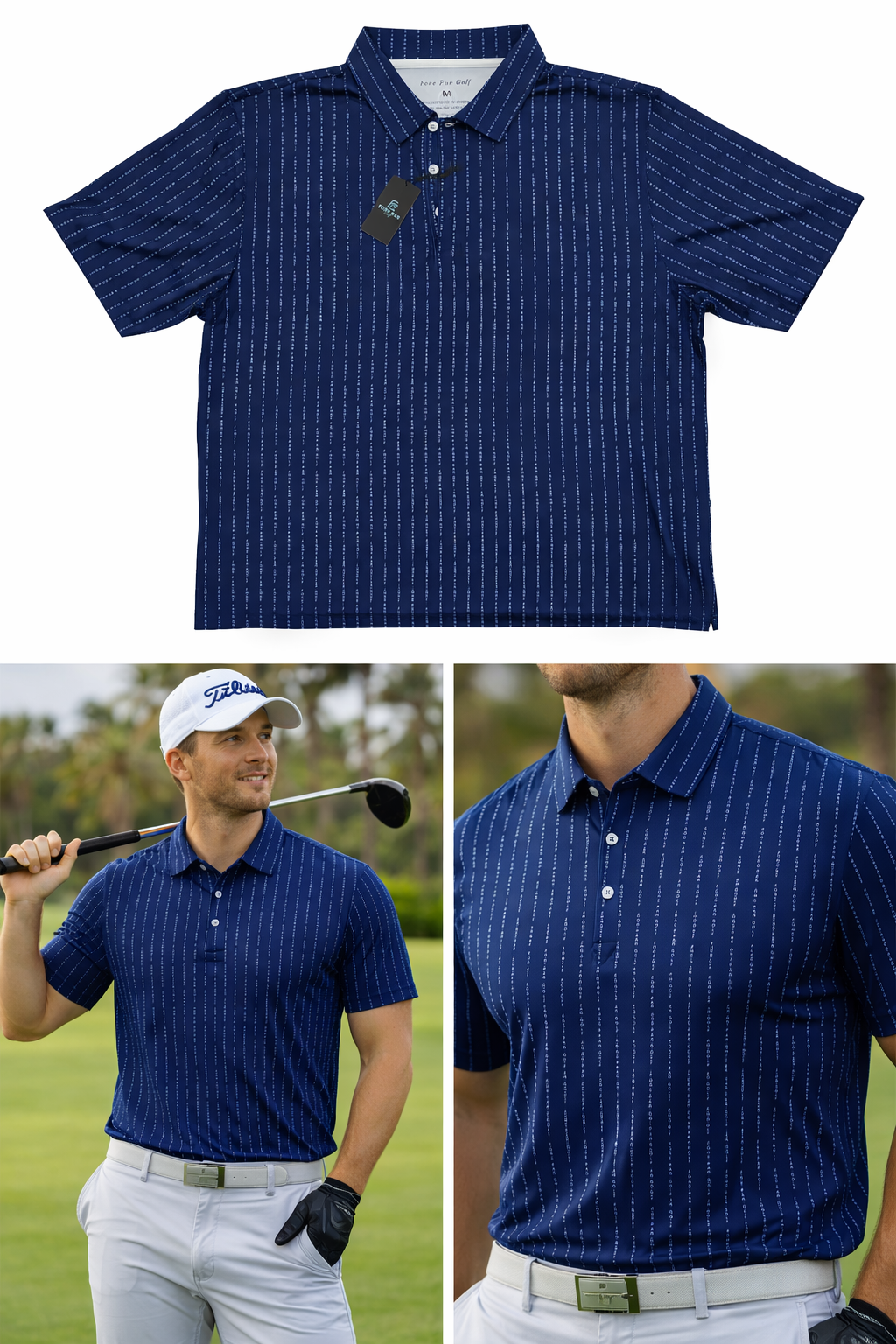 Fore Par Pinstripes Polo